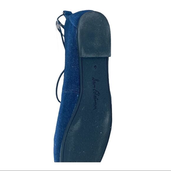 Sam Edelman Flynt Denim Wrap Around Flats Size 6 - Picture 6 of 8